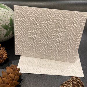 Peppermint Twist Embossed Holiday Cards, White Holiday Cards Set, Handmade Elega